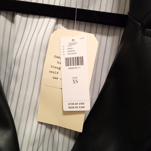 NEW! Anthropologie Nico Faux Leather Blazer XS - Picture 3 of 14